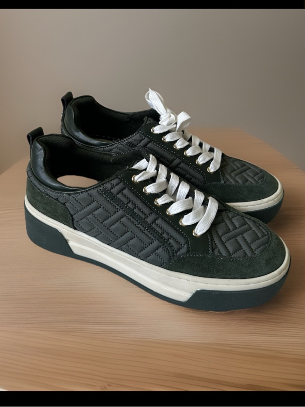 Vince Camuto Arynahs Platform Quilted Fashion Sneakers|Artichoke Dark Green ~8.5